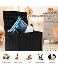 Slickblue 30 Gallon Deck Box Storage Container Seating Tools