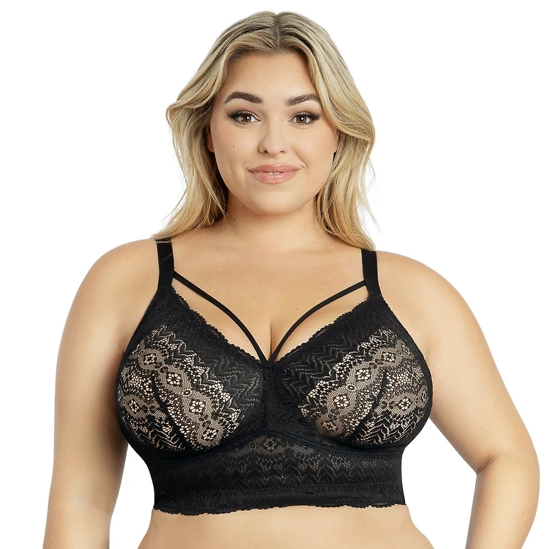 Parfait Women's Mia Wire-Free Padded Lace Bralette, Rio Red, 38B