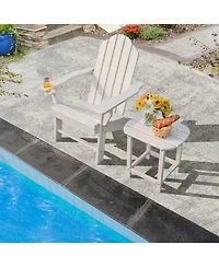 Slickblue 18 Inch Weather Resistant Side Table for Garden Yard Patio