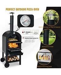 Slickblue Portable Outdoor Pizza Oven with Pizza Stone and Waterproof Cover