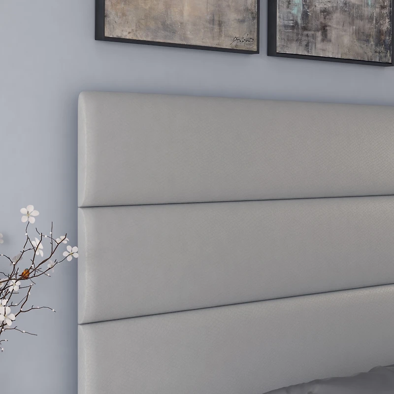 Boyd Sleep Piedmont Leatherette Upholstered Platform Bed Frame with Adjustable Headboard - No Box Spring Required