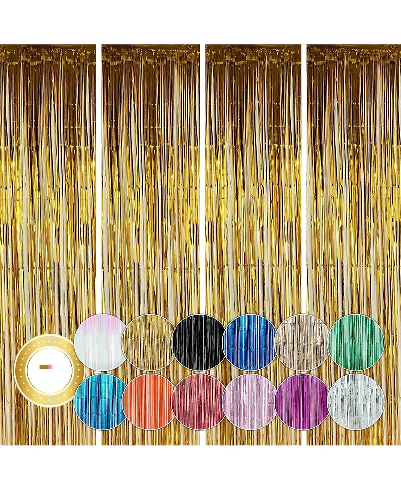 4-Pack Curtain Photo Booth Backdrop Streamers Party Decorations