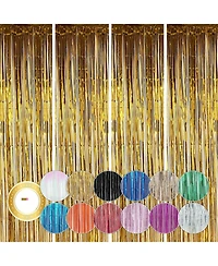 4-Pack Curtain Photo Booth Backdrop Streamers Party Decorations