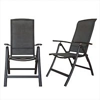 Simplie Fun Outdoor Reclining Patio Chairs, Set of 2