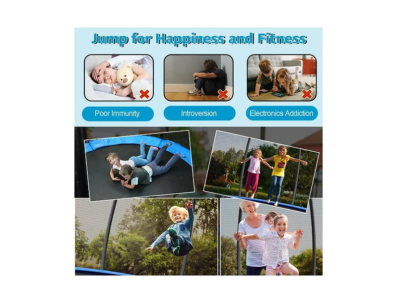 Slickblue 8 Feet Astm Approved Recreational Trampoline with Ladder