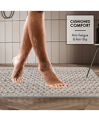 Clara Clark Non-Slip Suctioned Bathtub Mat with Drainage Holes - Durable & Machine Washable - Clear - 35"x16"