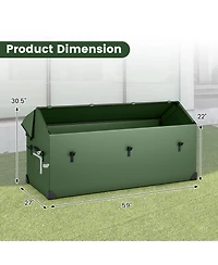 Slickblue Waterproof Outdoor Storage Box with Ventilated Window Adjustable Snap-Green