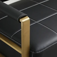 Simplie Fun 57.9" Width Modern Upholstery Faux Bonded Leather Loveseat Sofa