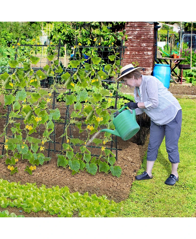 Slickblue 74 Inch Tall Garden Trellis for Flower Vine Vegetable Fruit Pea-Black