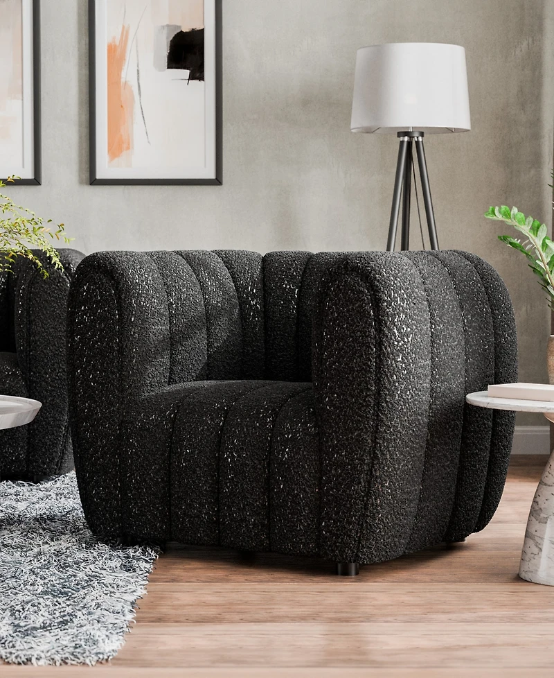 Lysander 41" Boucle Fabric Accent Club Chair