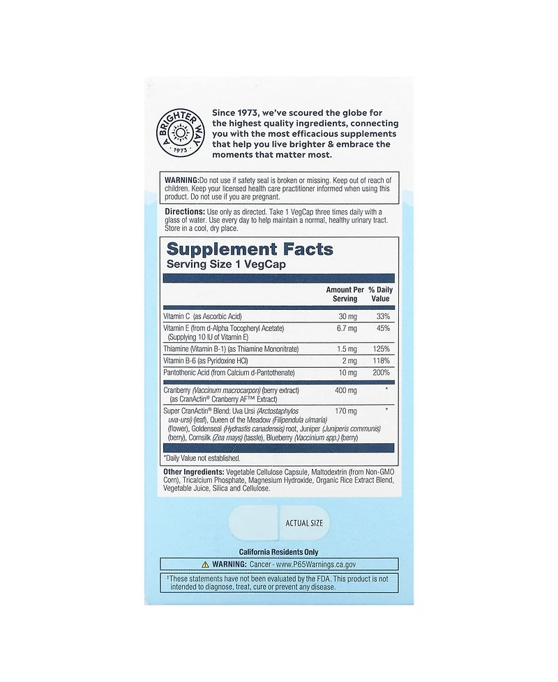 Solaray Super CranActin with Herbal Support Blend 400 mg