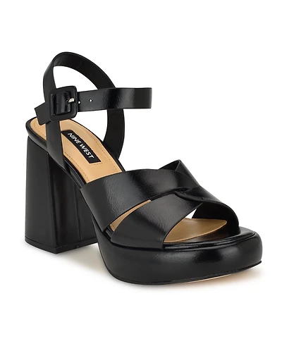 Nine West Women's Jalissa Block Heel Open Toe Dress Sandals