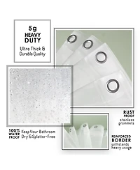 Clara Clark Heavy Duty 5G Thick, Soap & Scum Resistant Shower Curtain Liner