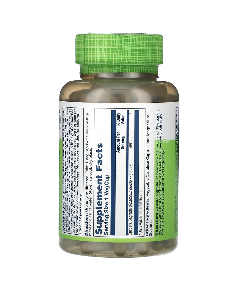 Solaray Cascara Sagrada True Herbs 450 mg