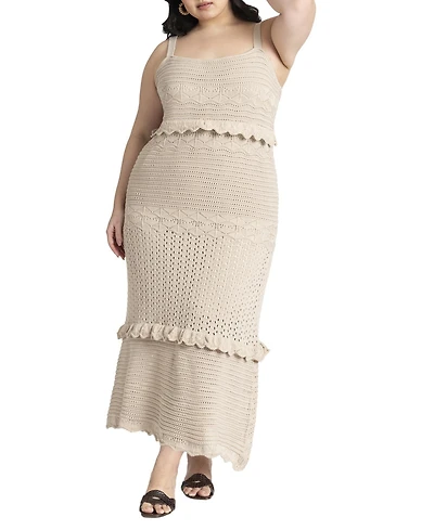 Eloquii Women's Plus Crochet Maxi Dress