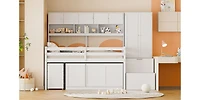 Streamdale Twin Loft Bed with Desk, Storage & Shelves