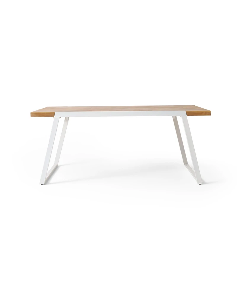 Streamdale Minimalist Chic Acacia Wood Slat Panel Dining Table