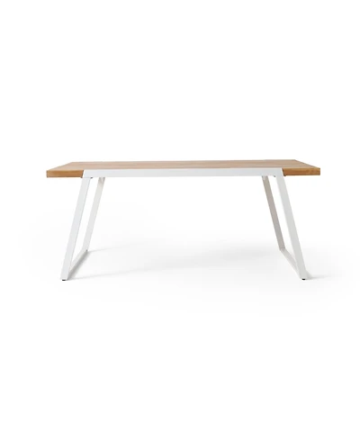 Streamdale Minimalist Chic Acacia Wood Slat Panel Dining Table