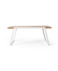 Streamdale Minimalist Chic Acacia Wood Slat Panel Dining Table