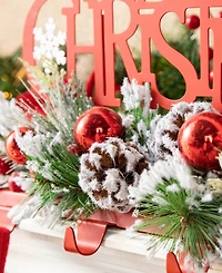 Glitzhome 14.5''L Christmas Metal Merry Christmas Stocking Holder