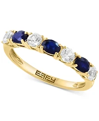 Effy Blue & White Sapphire (1-1/10 ct. t.w.) Band in 14k White Gold. (Also available in Emerald and Ruby)