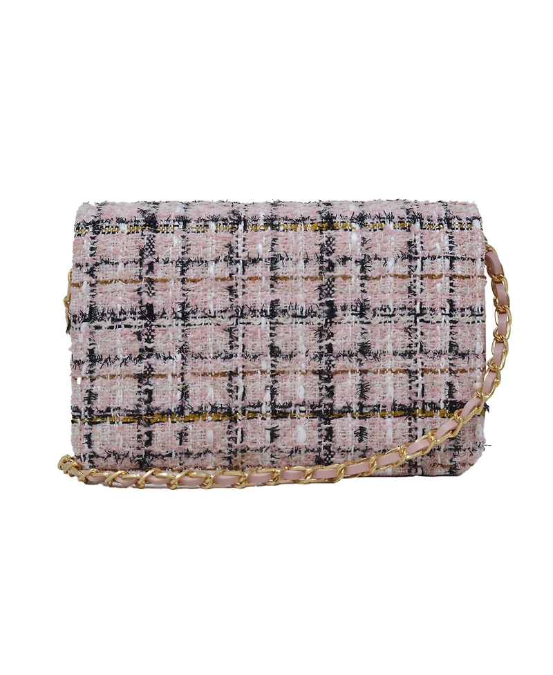 Bebe Kamala Tweed Crossbody Bag