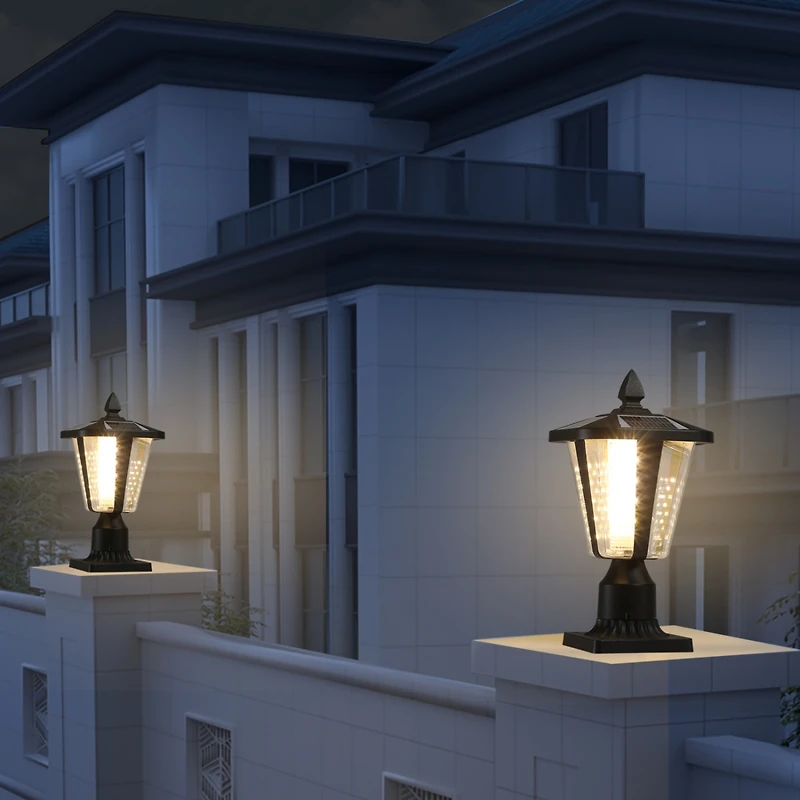 Streamdale Furniture Solar Column Headlights With Dimmable Led(2 Pack)