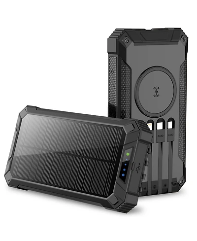 20,000mAh Power Bank- Convenient 4 Built-in Cables & Wireless Charging