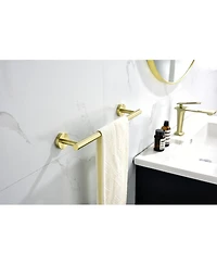 Streamdale Furniture 6-Pieces Brushed Gold Bathroom Hardware Set Sus304 Stainless Steel Round Wall Mounted Include