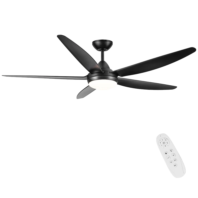 Streamdale 56 In Integrated Led Ceiling Fan Lighting With Black Abs Blade