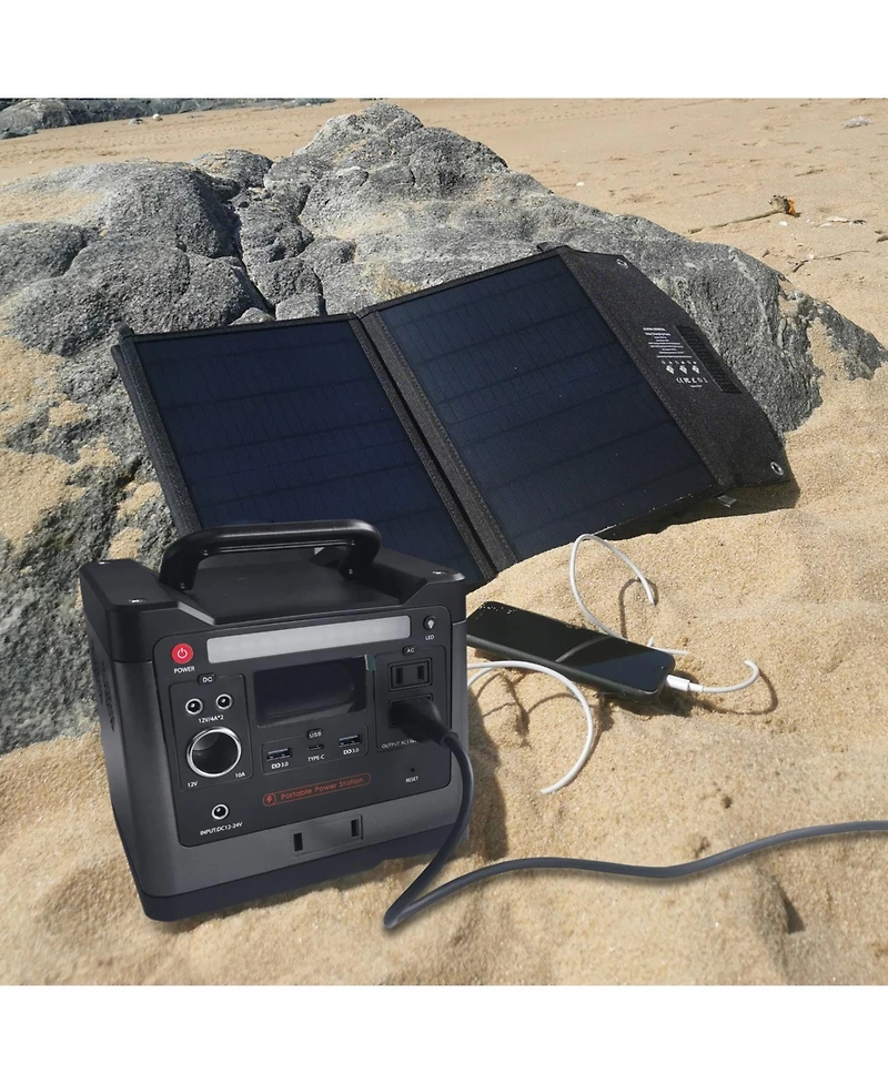Alpha Digital Portable Power Station: 320W, 298Wh/93120mAh & 40W Solar Panel - Combo