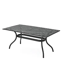 Streamdale Elegant Cast Aluminum Lattice Dining Table for Outdoor Sophistication