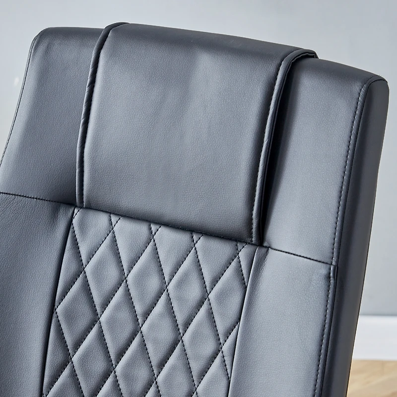 Streamdale Modern Pu Leather Dining Chairs with Metal Legs | Easy Assembly