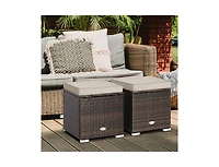 Slickblue 2 Pieces Patio Ottoman with Removable Cushions