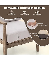 Slickblue Modern Accent Chair with Solid Rubber Wood Armrests
