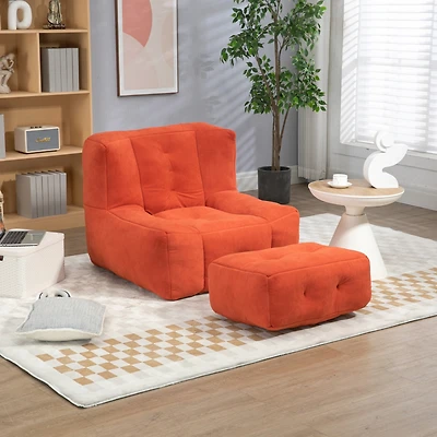 Bean bag and ottoman set for adults and kids