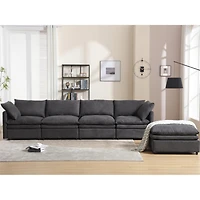 Streamdale Furniture Dark Gray U-Shaped Sleeper Sectional Sofa