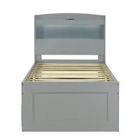 Streamdale Twin Xl Bed w/ Led Headboard, Storage, Trundle, Drawers