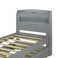 Streamdale Twin Xl Bed w/ Led Headboard, Storage, Trundle, Drawers