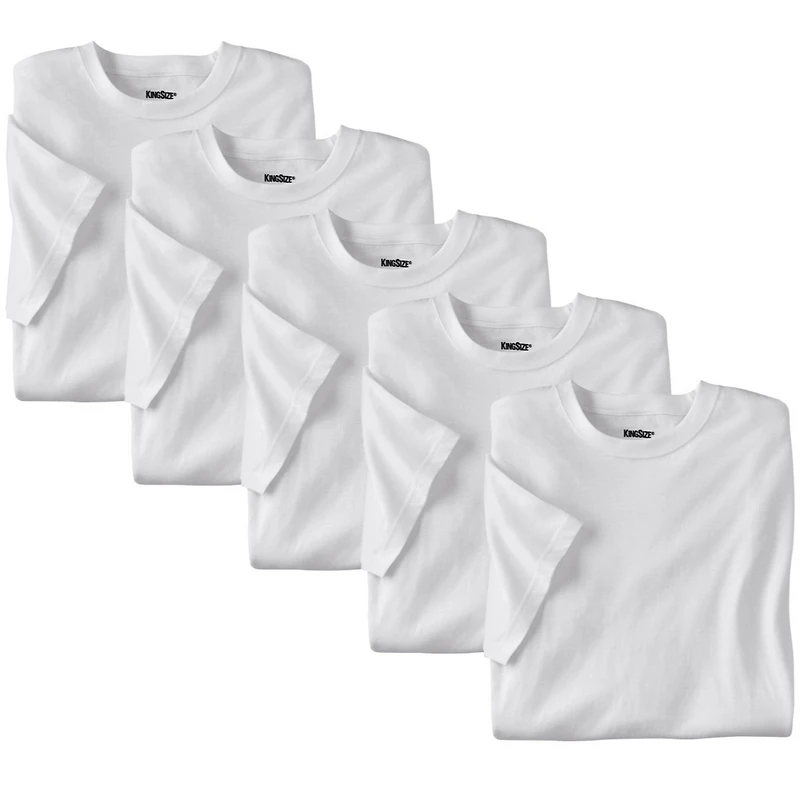 KingSize Big & Tall 5-Pack Cotton Crewneck Undershirts