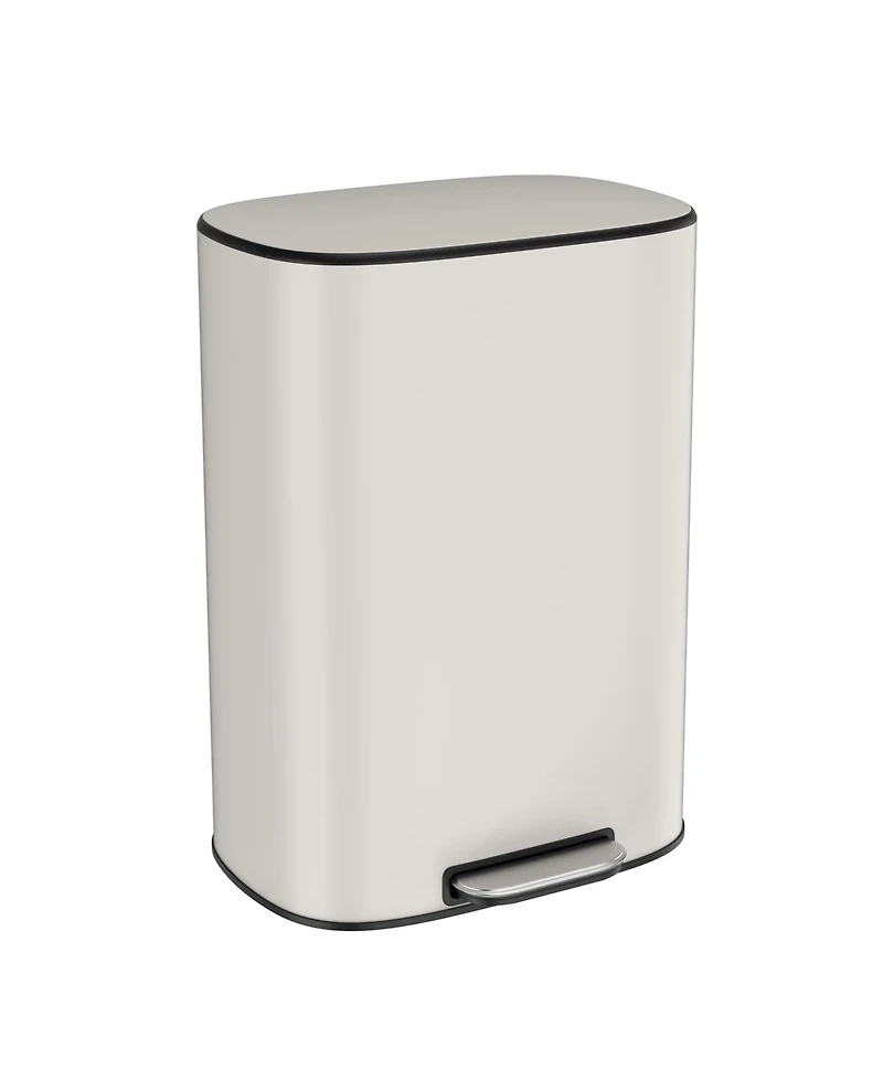 Streamdale Furniture Stainless Steel 13 Gallon Kitchen Trash Can - White
