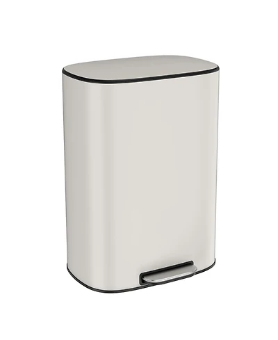 Streamdale Furniture Stainless Steel 13 Gallon Kitchen Trash Can - White