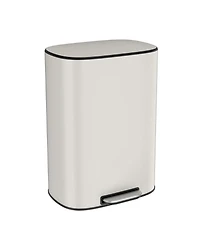Streamdale Furniture Stainless Steel 13 Gallon Kitchen Trash Can - White