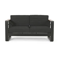 Streamdale Furniture Cozy Outdoor Coffee Haven Aluminum Frame, Dark-Grey Cushions