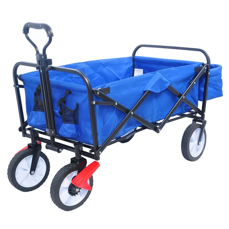 Streamdale Folding Wagon Garden Shopping Beach Cart (Blue colour)
