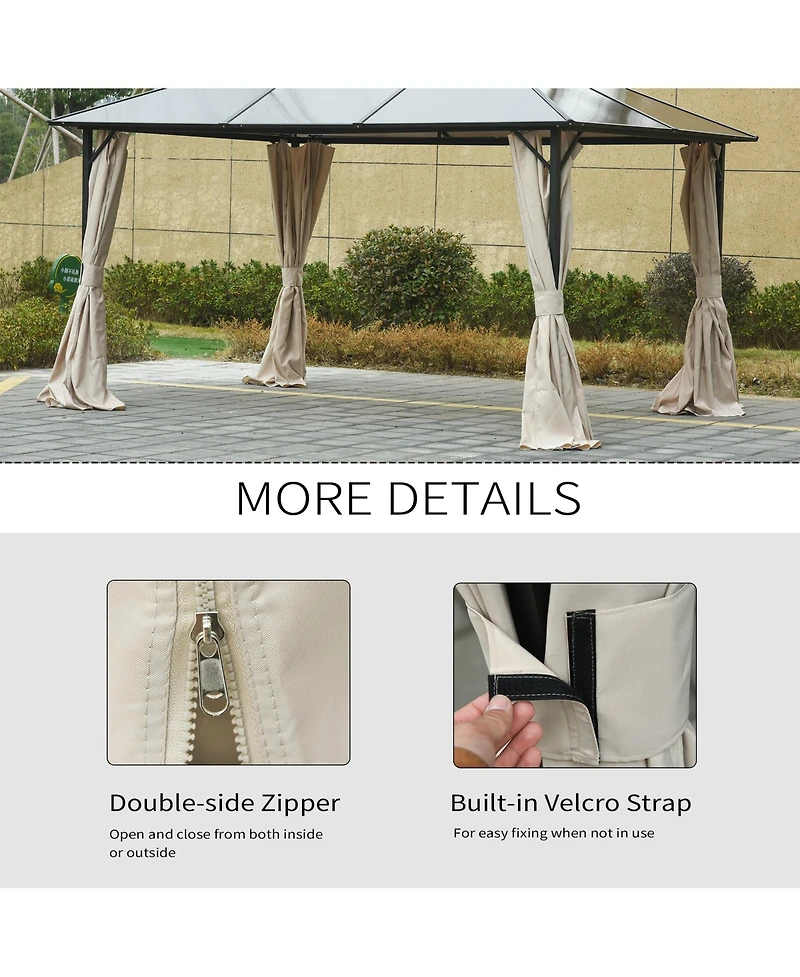 Premium Outdoor Gazebo Replacement Curtains Privacy, Shade, Buzz-Free Zone