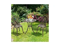 Slickblue 3 Pieces Cast Aluminum Bistro Set