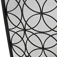 Streamdale Geometric Iron Fireplace Screen with Single Overlapping Panel