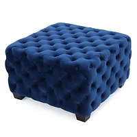 Streamdale Furniture Modern Velvet Glam Ottoman with Diamond Stitching