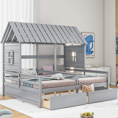 Streamdale Twin Platform Bed with Drawers (White)